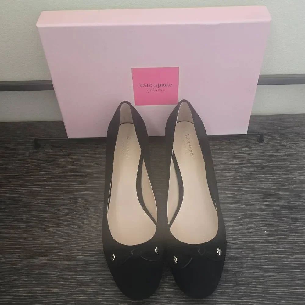 Kate Spade Black Suede Benice Low Heel Pump, NIB, 10M